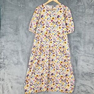 Old Navy Dress Medium Boho Floral Bloomcore Midi Pockets Cottagecore Prairie
